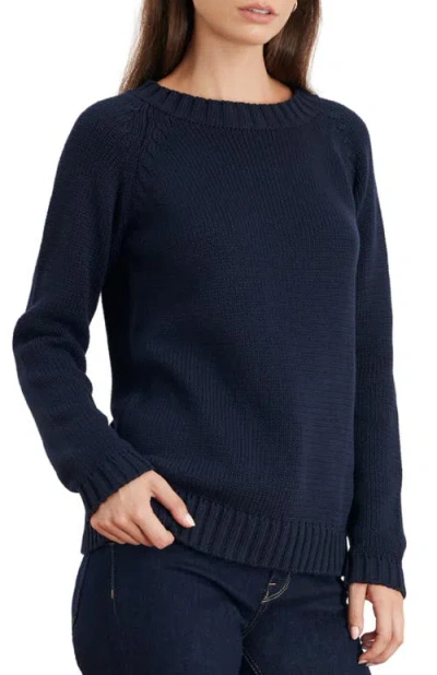 Paneros Clothing Aspen Cotton Crewneck Sweater In Blue