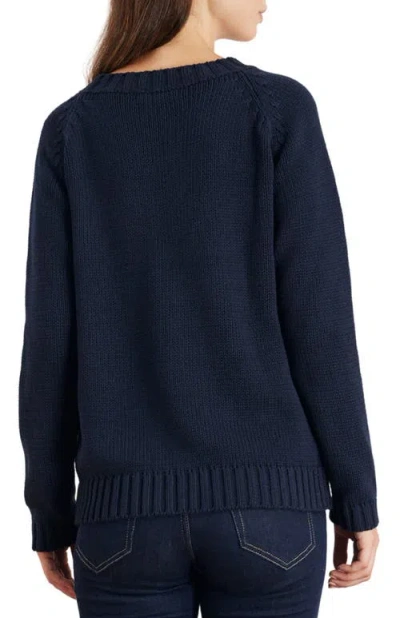 Paneros Clothing Aspen Cotton Crewneck Sweater In Blue