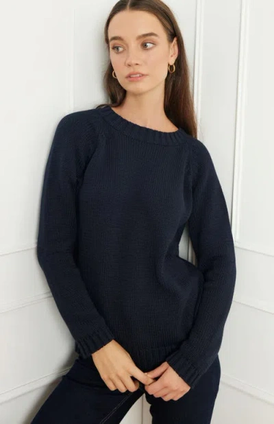 Paneros Clothing Aspen Cotton Crewneck Sweater In Blue