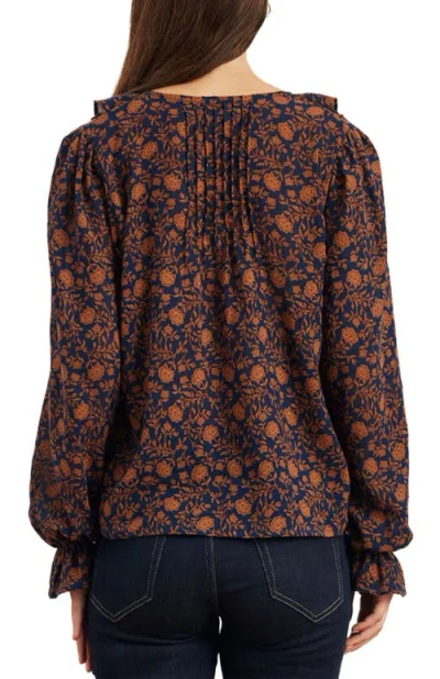 Paneros Clothing Long Sleeve Chloe Ruffle Shirt In Animal Print