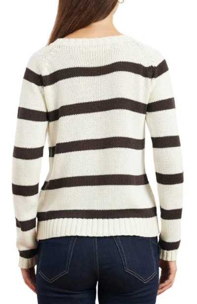 Paneros Clothing Sloane Stripe Cotton Crewneck Sweater In Multi