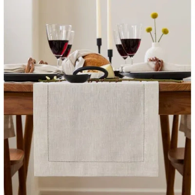 Solino Home Linen Table Runner In Neutral