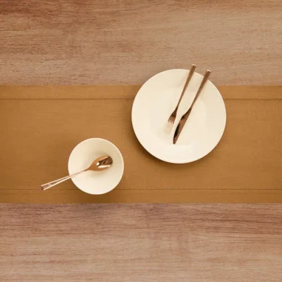 Solino Home Linen Table Runner In Brown