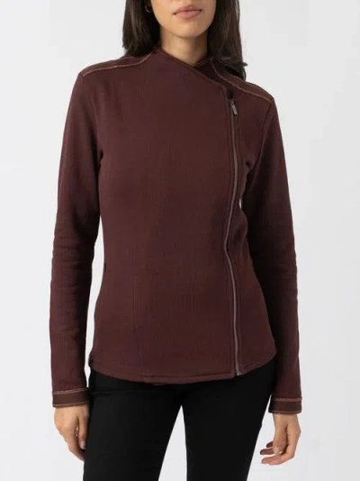 Saint + Sofia Cotton Biker Jacket In Animal Print