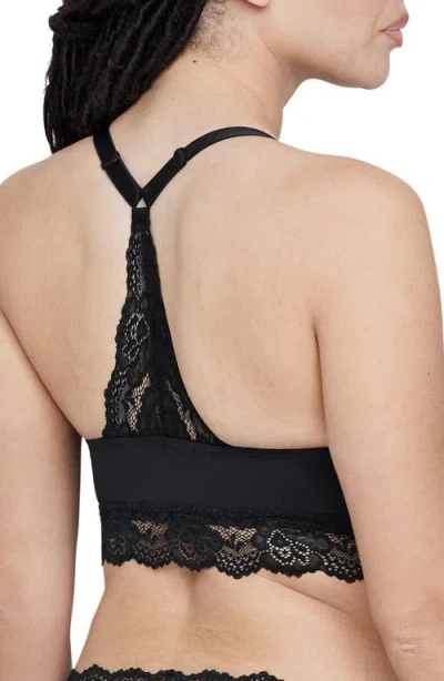 Skarlett Blue Goddess Busty Racerback Lace Bralette In Black