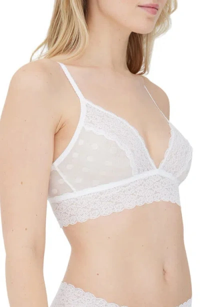 Skarlett Blue Dare Dot Pattern Plunge Bralette In White
