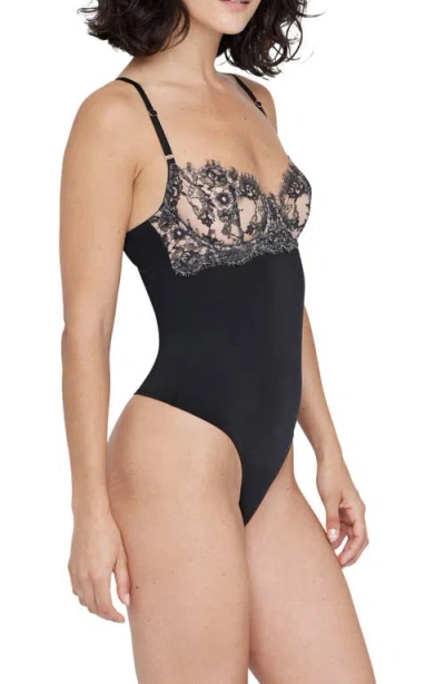 Skarlett Blue Entice Balconette Lace Bodysuit In Black