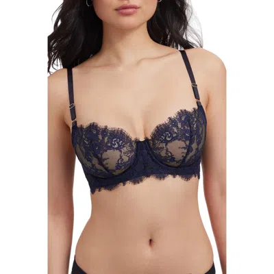 Skarlett Blue Entice Lace Balconette Underwire Bra In Blue
