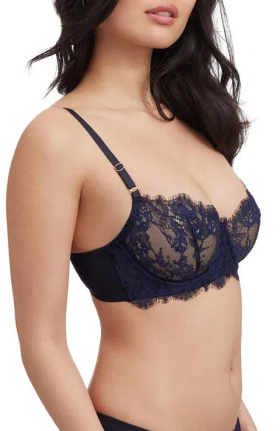 Skarlett Blue Entice Lace Balconette Underwire Bra In Blue