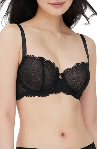 Skarlett Blue Rouse Full Coverage Lace Balconette Bra In Black