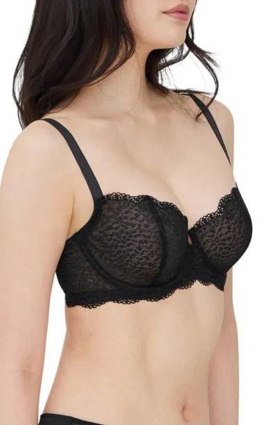 Skarlett Blue Rouse Full Coverage Lace Balconette Bra In Black