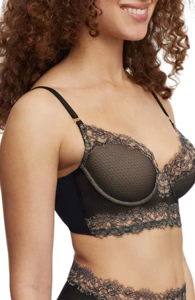 Skarlett Blue Entice Longline Lightly Lined Bra In Black