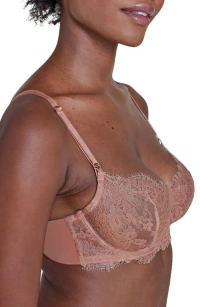 Skarlett Blue Entice Lace Balconette Underwire Bra In Pink