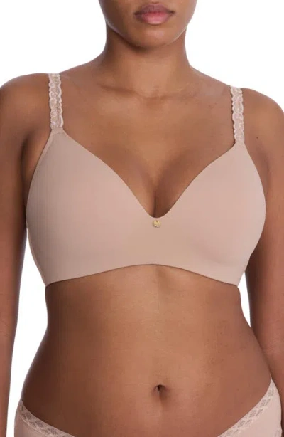 Natori Pure Luxe Wireless T-shirt Bra In Brown