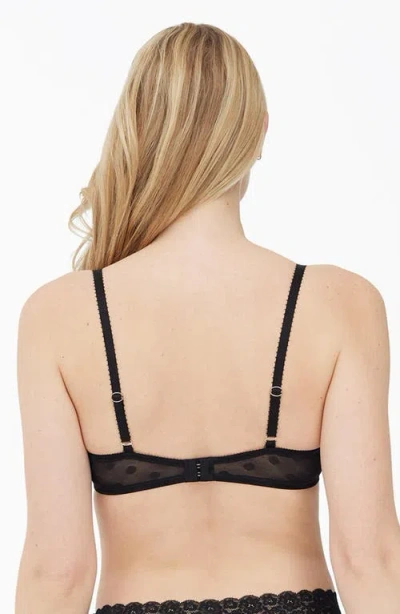 Skarlett Blue Dare Dot Pattern Unlined Underwire Bra In Black