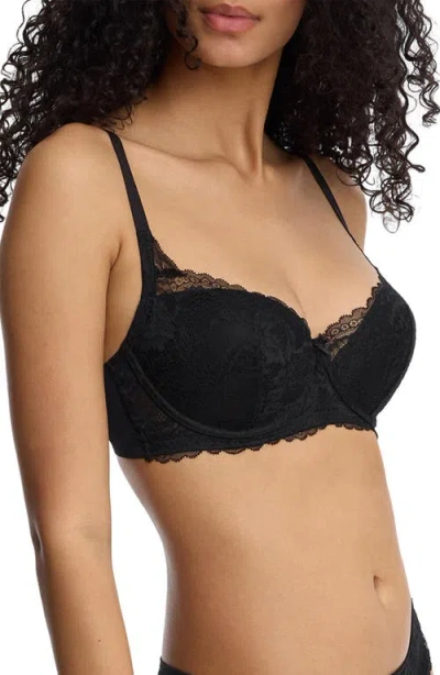 Skarlett Blue Minx Balconette Padded Underwire T-shirt Bra In Black