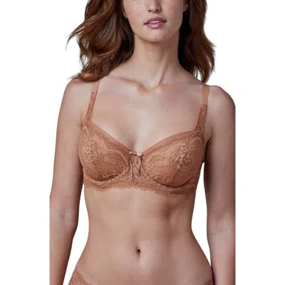 Skarlett Blue Minx Lace Balconette Bra In Brown