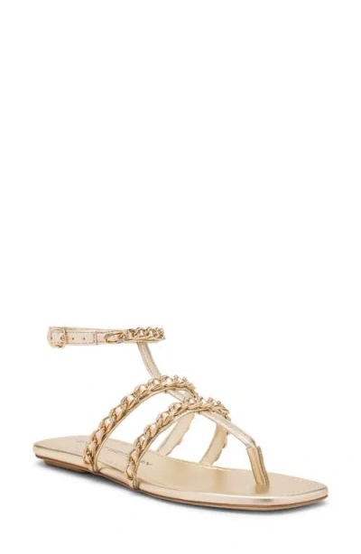 Stuart Weitzman Soluxe Crystal Sandal In Gold