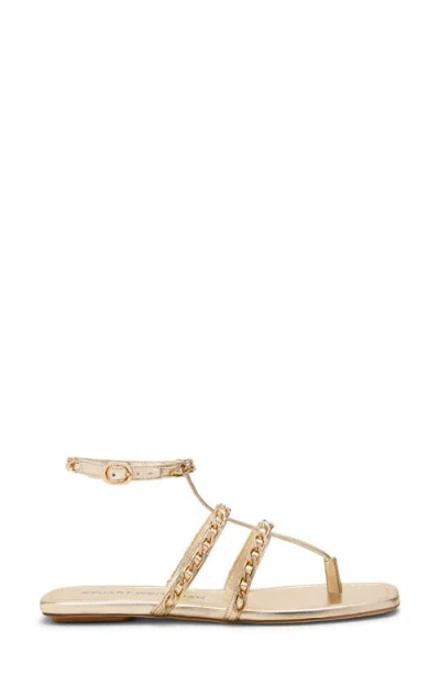 Stuart Weitzman Soluxe Crystal Sandal In Gold
