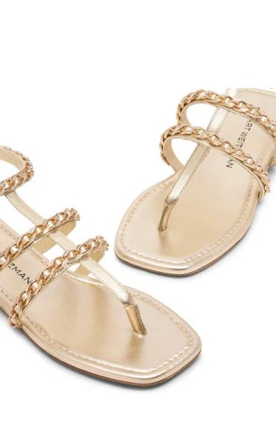 Stuart Weitzman Soluxe Crystal Sandal In Gold