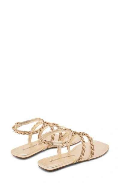 Stuart Weitzman Soluxe Crystal Sandal In Gold