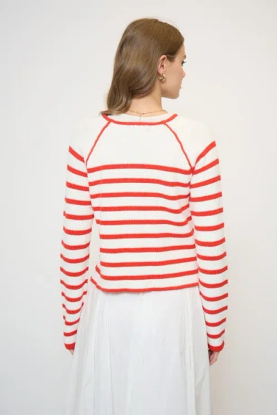 Central Park West Maisie Collarless Sweater Jacket In White