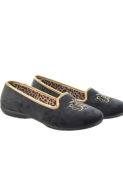 Menina Step Royal Embroidered Suede Slipper In Multi