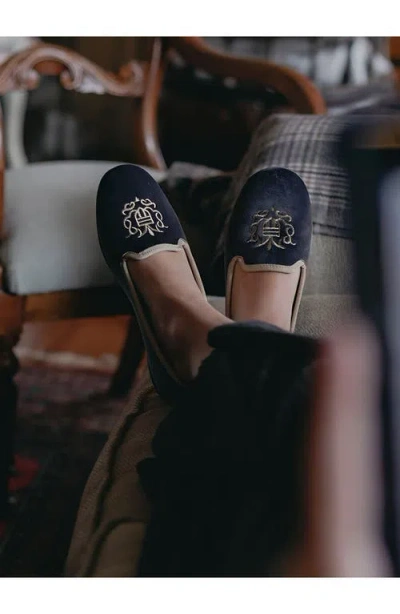 Menina Step Royal Embroidered Suede Slipper In Multi