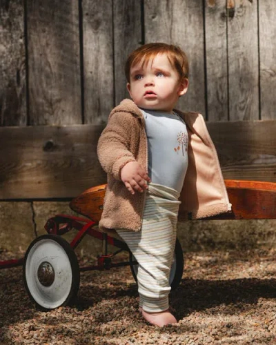 Deux Par Deux Organic Cotton Evolutive Pants Striped Heather In Multi