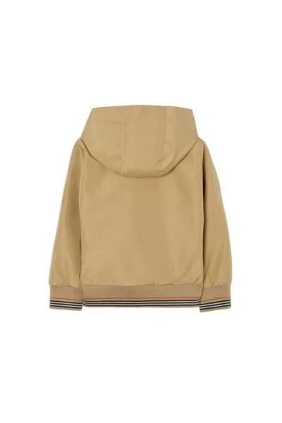 Burberry Check Trim Hooded Jacket In Brown