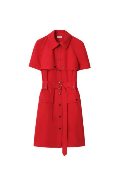 Burberry Wool Trench Dress In Red