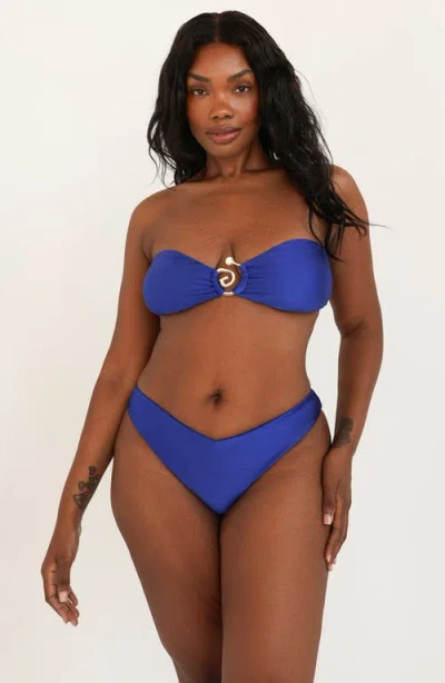 Dippin Daisys Polo Super Cheeky Bikini Bottom In Blue