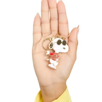 Peanuts Joe Cool Keychain, Gold-tone Enamel Bag Charm In Gold