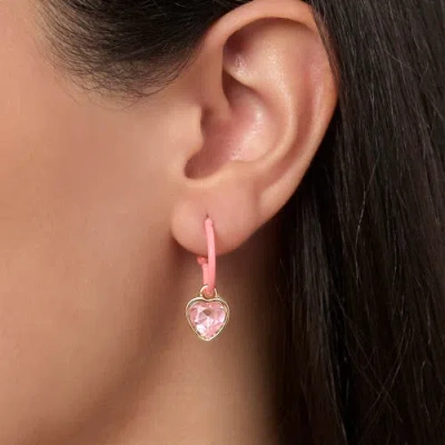 Disney Minnie Mouse Pink Bow Charm Hoop Earring Set, 3 Charms And 1 Hoop In Red