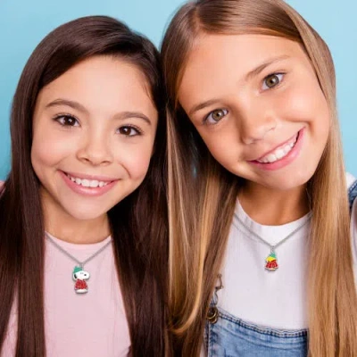 Peanuts Snoopy & Woodstock Necklace Set, 2-piece, Silver-tone In Multi