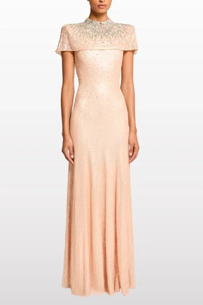 Jenny Packham Radiant Sequin-embellished Gown In Red