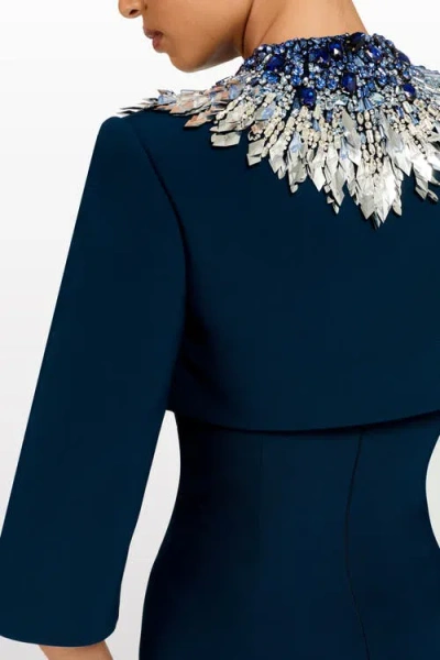 Jenny Packham Embellished Dexy Cropped Jacket In Black