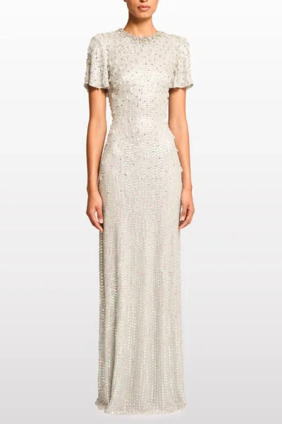 Jenny Packham Serenity Sequin-embellished Gown In Gray