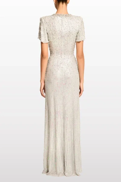 Jenny Packham Serenity Sequin-embellished Gown In Gray