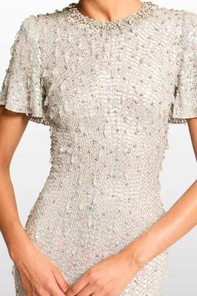 Jenny Packham Serenity Sequin-embellished Gown In Gray