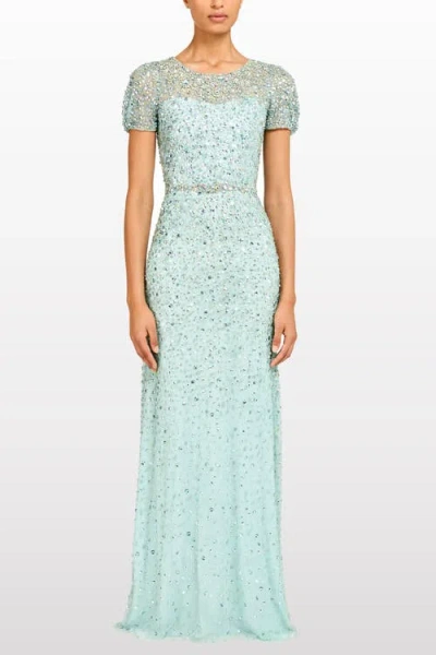 Jenny Packham Epoch Embellished Gown In Blue