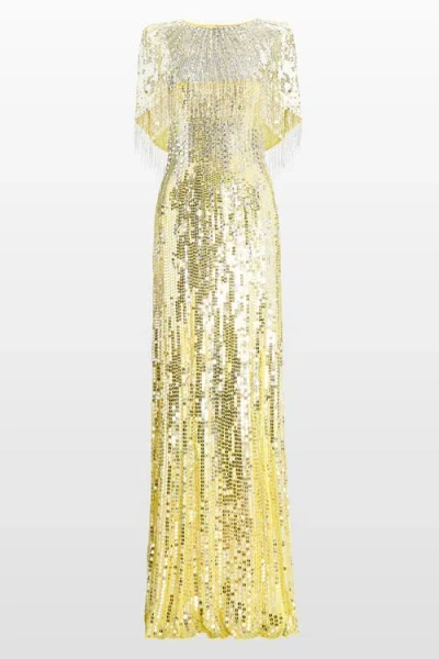 Jenny Packham Blake Sequin-embellished Maxi Dress In Gold