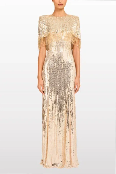 Jenny Packham Blake Sequin-embellished Maxi Dress In White