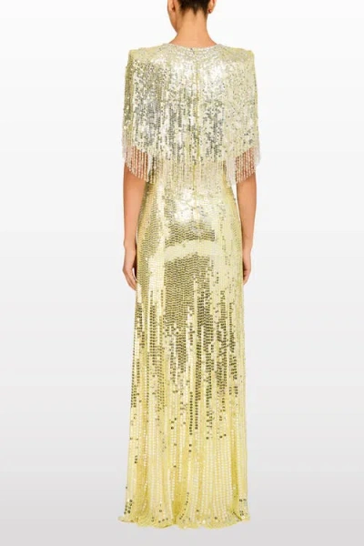 Jenny Packham Blake Sequin-embellished Maxi Dress In Gold