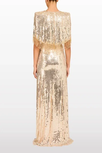 Jenny Packham Blake Sequin-embellished Maxi Dress In White