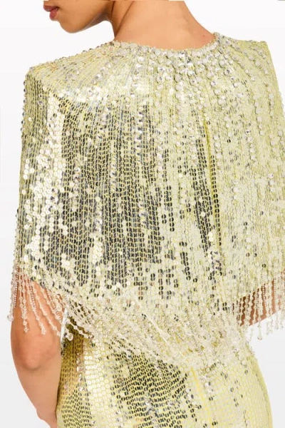 Jenny Packham Blake Sequin-embellished Maxi Dress In Gold
