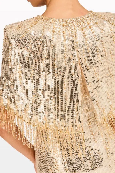 Jenny Packham Blake Sequin-embellished Maxi Dress In White