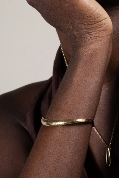 Dower & Hall Nomad Hammered Cuff Bangle In Gold