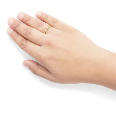 Haus Of Brilliance 10k Yellow Gold 1/10 Cttw Paperclip Style Link Band Ring