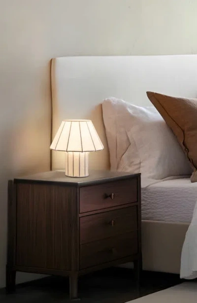 Brightech Celeste 12.6" Led Lightweight Table Lamp With Resin Fabric Shade, Bulb Included In White